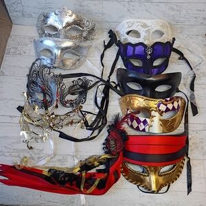 Lot of 9 Masquerade unbranded sexy face masks cosplay Party Halloween costume